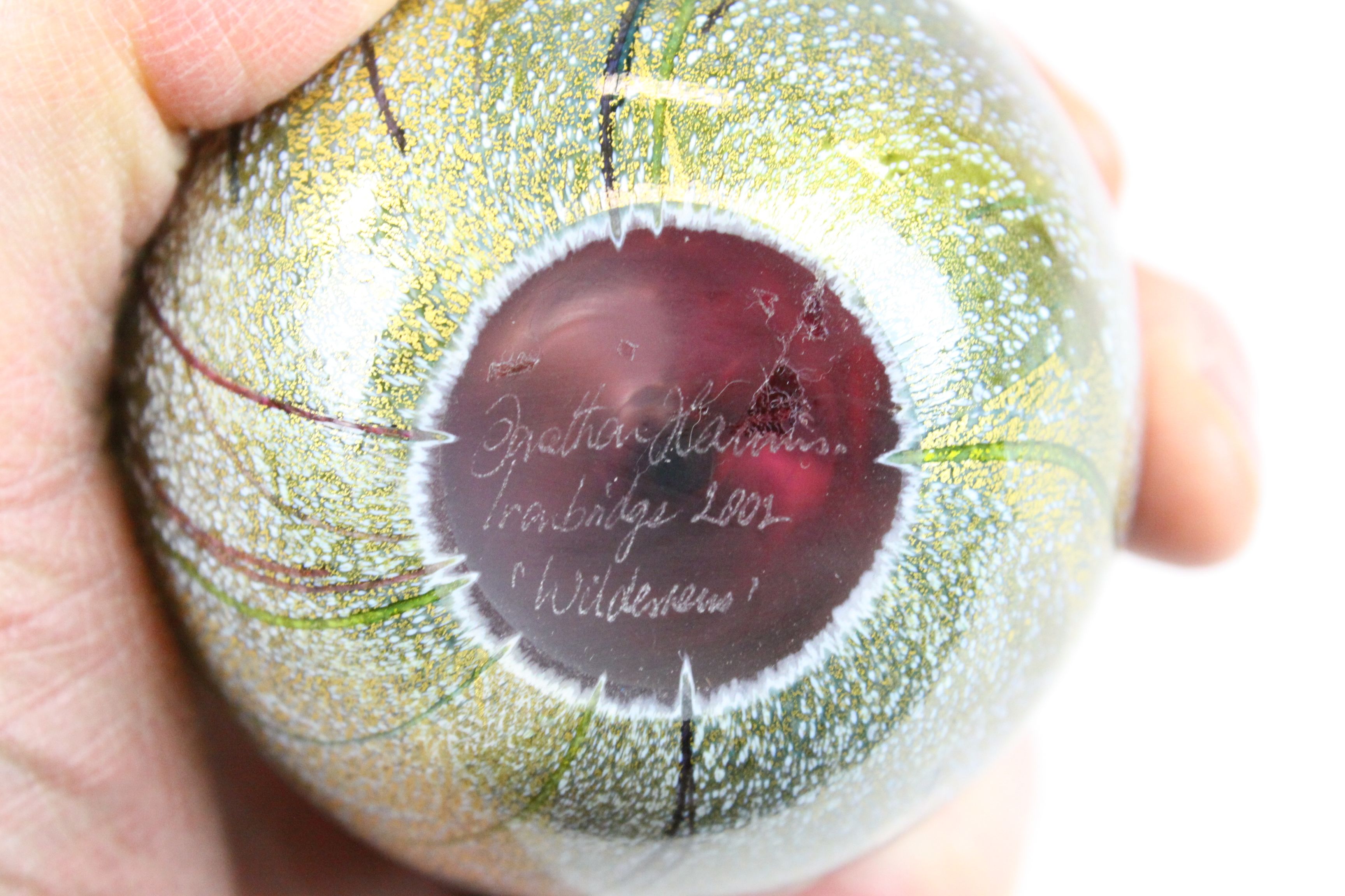 Jonathan Harris ' Wilderness ' glass paperweight, another paperweight with internal flower and a - Image 5 of 7