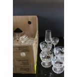 Large quantity of cut glass, wine glasses, bowls etc