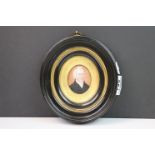 A 19th century framed and glazed miniature portrait painted by William Teale.