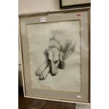 Ralph Thompson - mid 20th century framed portrait of a dog at rest, monogrammed ' RST 1949 2/10'