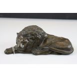 Purbeck design 's bronzed recumbent lion