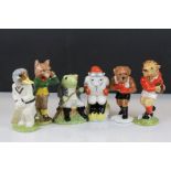 Six Boxed John Beswick ' Sporting Character Collection ' figures to include Fly Fishing, Last Lion