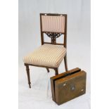 19th century Dining Chair with Carved Splat together with a Lion Menucator Duplicator No. 4 Model