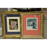Pair of framed humourous Beryl Cook prints