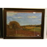 Niels Bjerre, oil on board, rural landscape, signed and dated, approx. 45cm x 66cm