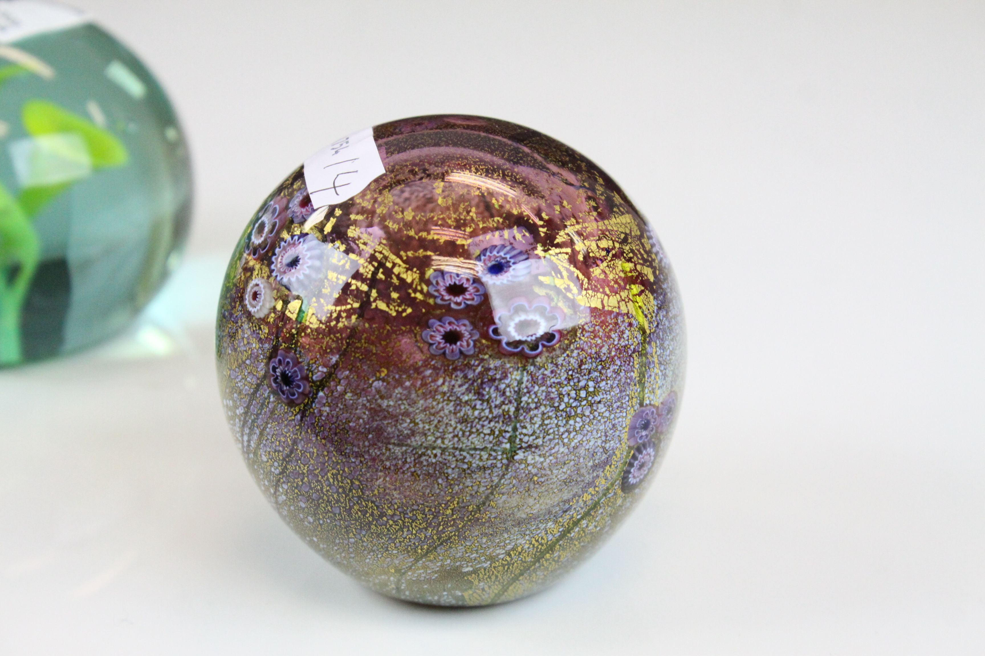 Jonathan Harris ' Wilderness ' glass paperweight, another paperweight with internal flower and a - Image 4 of 7