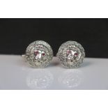 Pair of Silver Lion Mask Cufflinks set with Ruby Eyes