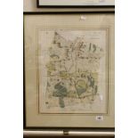 *Framed & glazed Edward Halstead Map "The Hundred of Codsheath" featuring Sevenoak, Chevening,