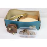 A box of mixed collectables to include a collection of coins to include three £5 coins, a