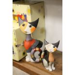Two Boxed Goebel ' Rosina Wachtmeister ' Cats including Limited Edition Garibaldi 39cms high and
