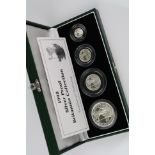 Royal Mint Cased 1998 Brittania Silver Proof Coin Collection, set contains four coin denominations