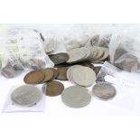 Box of mixed GB coins to include 20th century plus an 1889 silver Halfcrown