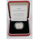 Royal Mint 1995 Silver Proof Piedfort Second World War Commemorative £2 Coin. Mint and Cased
