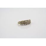 Diamond 18ct yellow gold ring, fourteen small round brilliant cut diamonds, total diamond weight