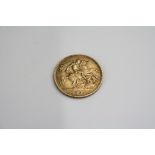 Edwardian half sovereign coin, dated 1907, George and the Dragon back