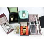 A collection of collectable wristwatches to include a Seiko Memo Diary Watch, Seiko Quartz LC