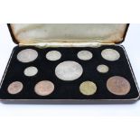 A cased 1937 GB George VI specimen coin set, crown to farthing (11 coins)