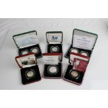 Six Royal Mint cased silver proof 50p Coin Sets to include the 1994 D-Day Set, 1997 2 x 50p Set,
