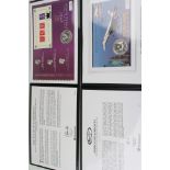 Two Westminster Mint Silver coin & stamp presentation folders to include; the year of the three