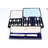Cased set of six Edward VIII silver Hanoverian pattern coffee spoons, makers Josiah Williams & Co,
