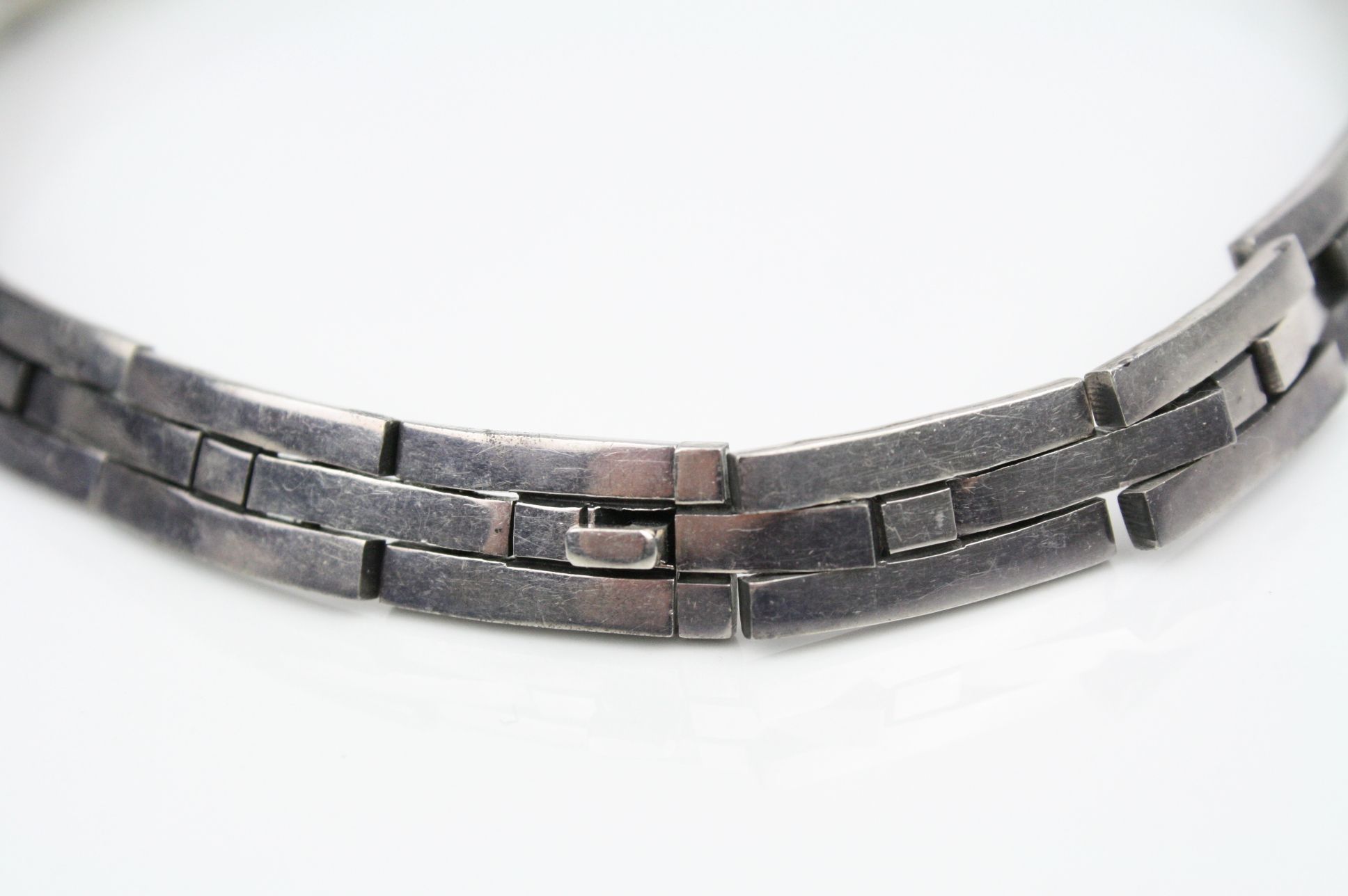 Salvador Juller Garcia for Taxco mid 20th century Mexican silver necklace, formed of seventeen - Image 3 of 5