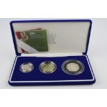 Royal Mint 2003 Silver Proof Piedfort £2, £1 & 50p Commemorative Three Coin Set. Mint and Cased