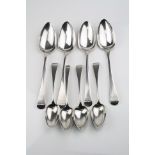 Pair of George III silver Old English pattern serving spoons, initialled terminal, makers Thomas