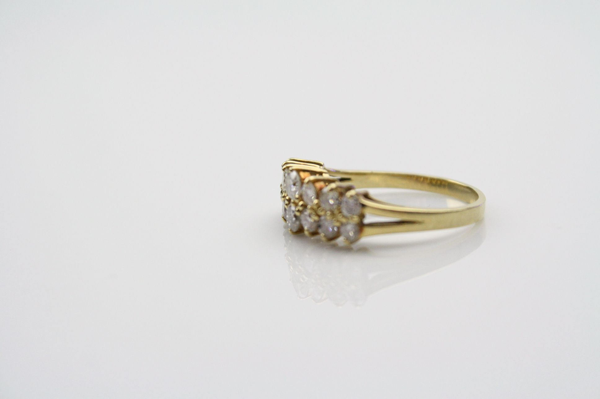 Diamond 18ct yellow gold ring, fourteen small round brilliant cut diamonds, total diamond weight - Image 5 of 5