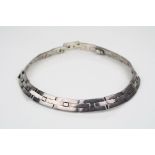 Salvador Juller Garcia for Taxco mid 20th century Mexican silver necklace, formed of seventeen