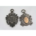 Two Edwardian silver fobs, awarded for gymnastics, makers William Adams Ltd, Birmingham 1904 and