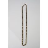 Victorian yellow metal fancy belcher link chain, missing clasp, length approximately 50cm