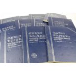 Eleven blue Whitman coin folders part filled with some silver coins to include; Florins, Shillings,