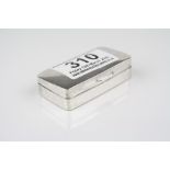 Silver double stamp box/pill box, 925 silver import marks, length approximately 6cm