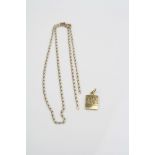14ct yellow gold pendant and 9ct yellow gold chain (af)