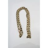 9ct yellow gold faceted link chain, length approximately 40cm