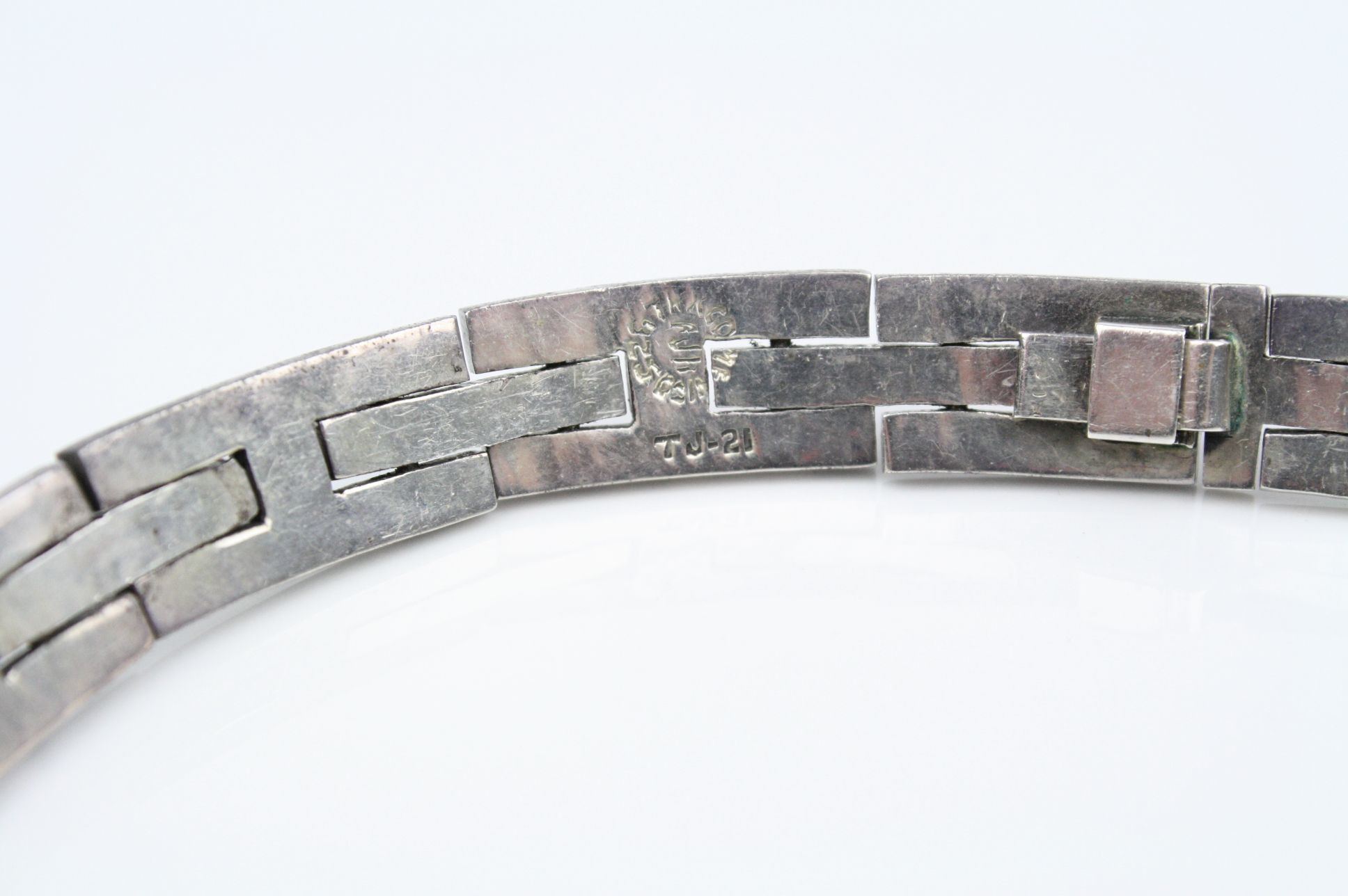 Salvador Juller Garcia for Taxco mid 20th century Mexican silver necklace, formed of seventeen - Image 5 of 5