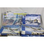 Four boxed Revell aviation model kits to include 1:48 85-5711 B-29 Superfortress, 3 x 1:32 featuring