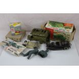 Group of toys and models to include boxed 1/110 wooden Avenger plane model number 52/540 (