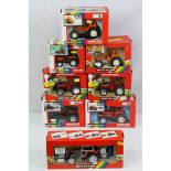 Eight boxed 1:32 Britains model tractors to include 9498 Renault TZ16 Double Rear Wheeled Tractor (