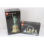 Lego - Two boxed Lego Architecture sets to include 21042 Statue of Liberty and 21034 London, both