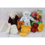 Group of Pedigree Sindy furniture and soft toys