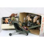 Collection of original Palitoy Action Man figures and accessories to include 7 x figures, Motorcycle