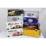 Three boxed ltd edn Action Stock Car model Banks plus 4 x ltd edn 1:24 Action Racing models and a