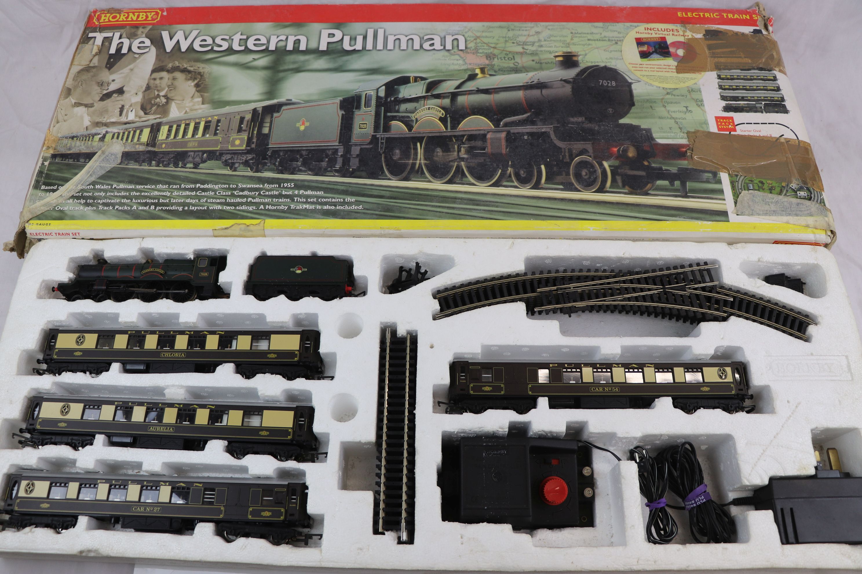 Boxed Hornby OO gauge R1048 electric train set complete with locomotive and rolling stock, box tatty