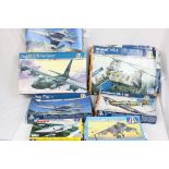 Seven boxed Italeri aviation model kits to include 3 x 1:72 No.015 CH-130 E/H Hercules, No.1236