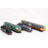 Four OO gauge locomotives to include Jouef SNCF BB66150, Hornby D7063, Triang R52 and Hornby