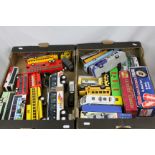 26 Plastic and diecast models, mainly buses featuring boxed NHL San Jose diecast bus (2 boxes)