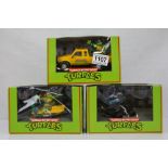 Three boxed Hornby Scalextric Teenage Mutant Ninja Turtles slot cars to include C132 Raphael