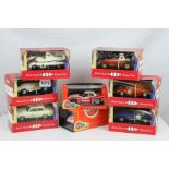 Eight boxed / cased MRRC slot cars to include 5166 Lotus Cortina, 6000 Ferrari 312T, 6002 Porsche