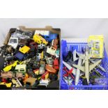 Collection of diecast/plastic model vehicles to include cars, vans, lorries, planes featuring